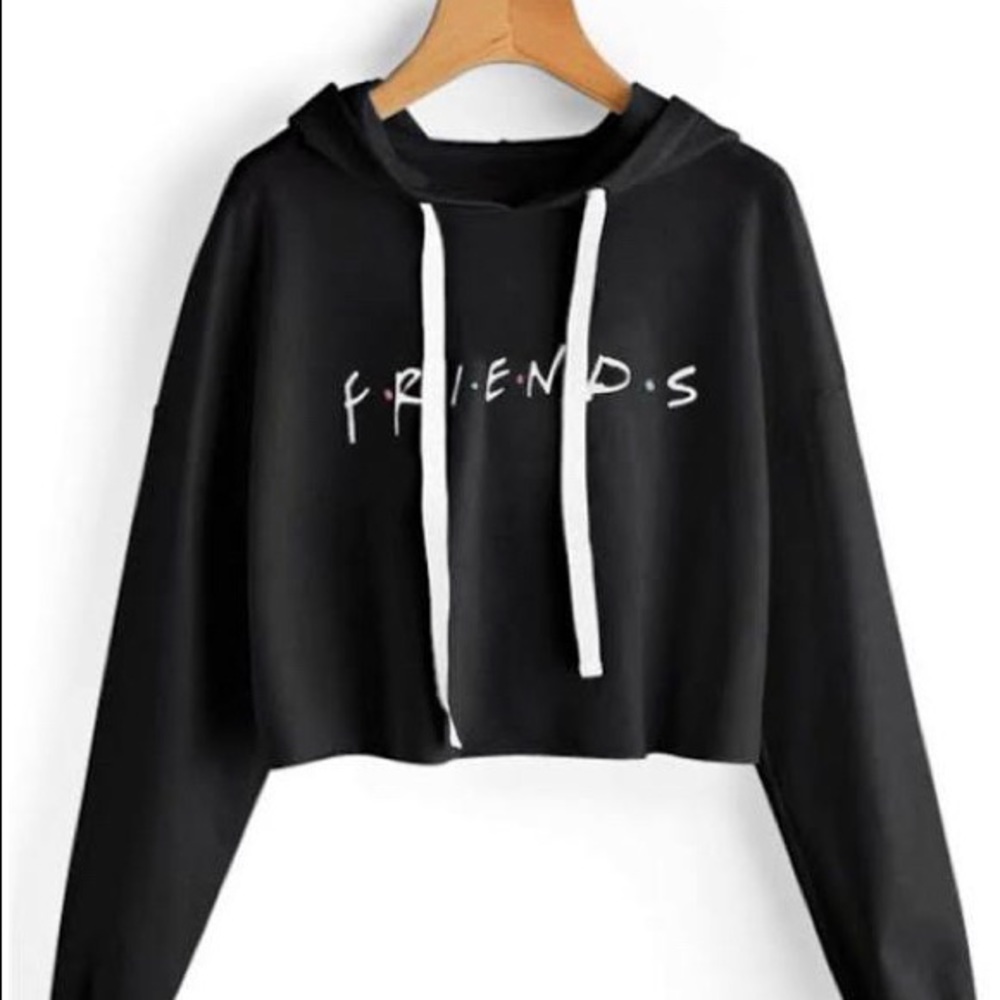 Friends cropped graphic hoodie